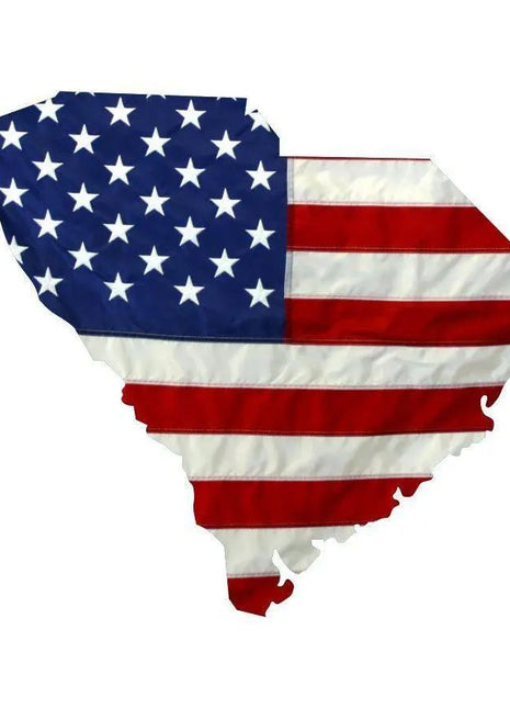 State of South Carolina Realistic American Flag Window Decal - Various Sizes.