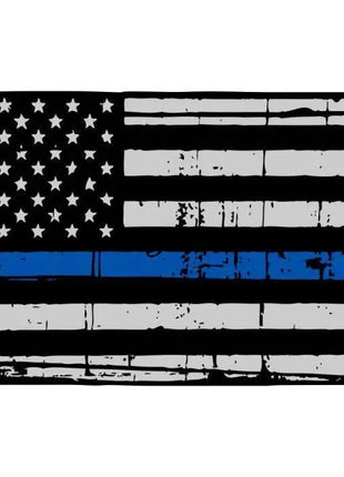 Thin Blue line decal - State of Colorado Thin Blue Line Grey tattered Flag Decal - Various Sizes.
