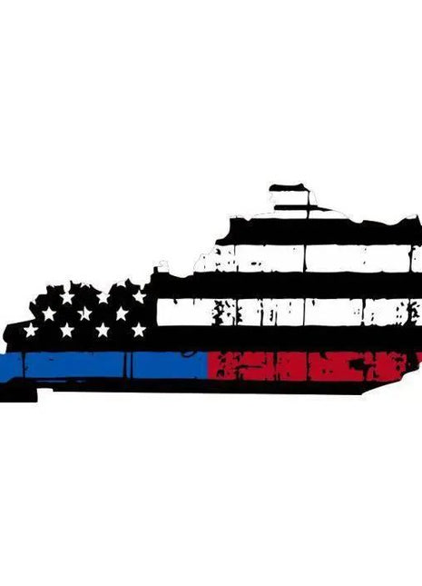 Thin Blue Red line decal - State of Kentucky Thin Blue Red Line tattered Flag Decal - Various Sizes.