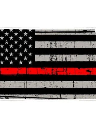 Thin Red line decal - State of North Dakota Grey Tattered Flag Decal - Various Sizes.