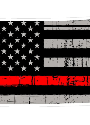 Thin Red line decal - State of Wyoming Grey Tattered Flag - Various Sizes.