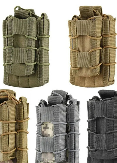 Free Knight Double Decker Mag Pouch Pistol Rifle Molle Magazine Pouch Multicam Nylon Tactical Package.