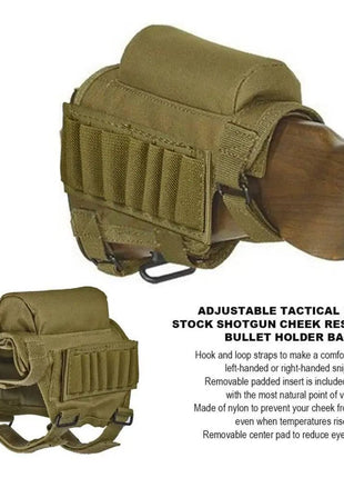 Hot Portable Adjustable Nylon Tactical Butt Stock Shotgun Cheek Rest Pouch Bullet Holder Bag Outdoor Hunting Gun Buttstock Bag.