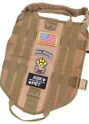 Police K9 Tactical Military 1000D Nylon Molle System Dog Training Dog Harness Hunting Vest Clothes Load Bearing Harness M-XL.