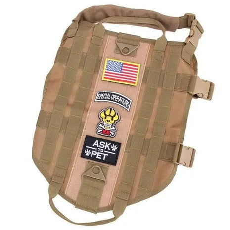 Police K9 Tactical Military 1000D Nylon Molle System Dog Training Dog Harness Hunting Vest Clothes Load Bearing Harness M-XL.