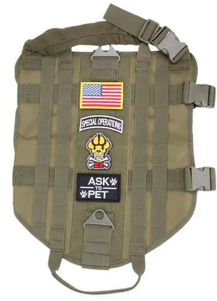 Police K9 Tactical Military 1000D Nylon Molle System Dog Training Dog Harness Hunting Vest Clothes Load Bearing Harness M-XL.