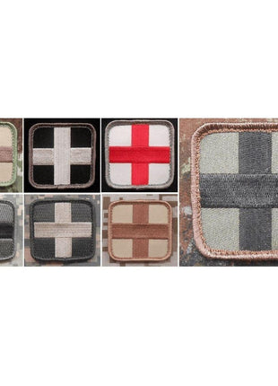 BuckUp Tactical Morale Patch Hook Medic Cross EMT Patches 2".
