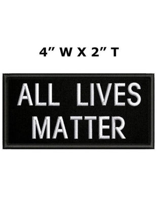 All Lives Matter 4x2" Hook Fastener patch.
