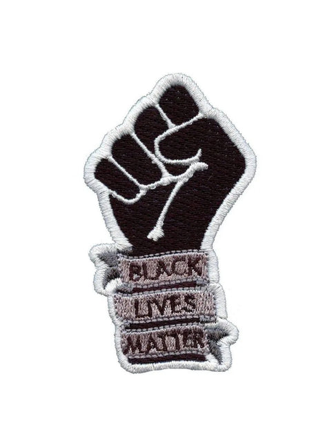 black lives matter 3" cutout fist die cut patch.