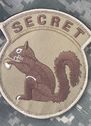 BuckUp Tactical Morale Patch Hook Secret Squirrel Coyote Patches 3".