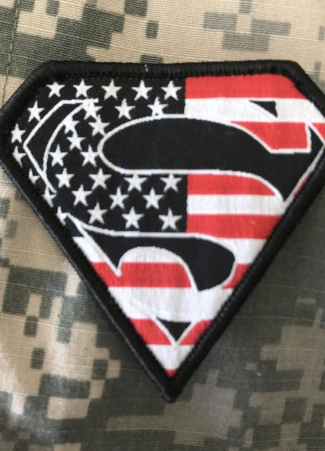 BuckUp Tactical Morale Patch Hook Superman USA Full Color Patches 2.75".
