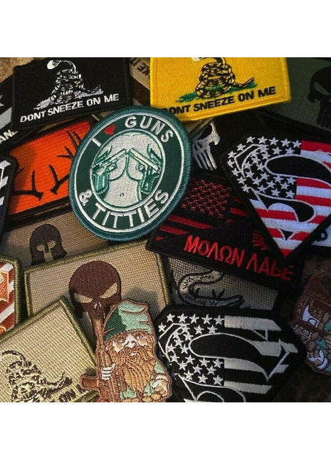 GRAB PACK 10 PATCHES RANDOM HOOK BACKING.