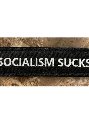 Socialism SUCKS Moale 3.75x1" Patch Hook Backing.