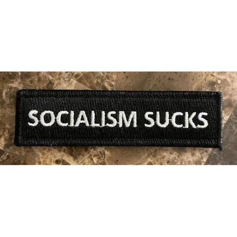Socialism SUCKS Moale 3.75x1" Patch Hook Backing.