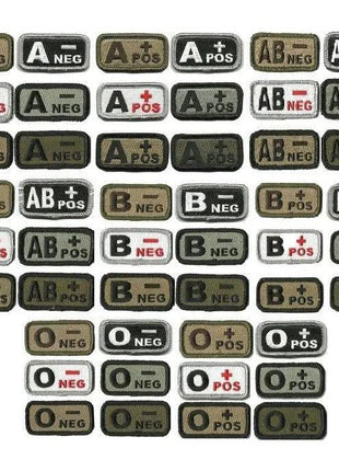 BuckUp Tactical Morale Patch Hook Blood Type A- A+ AB- AB+ B- B+ O- O+ Neg Pos.