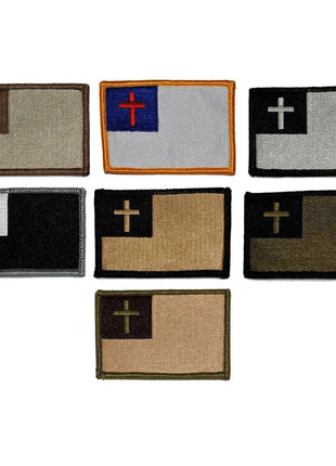 BuckUp Tactical Morale Patch Hook Christian Flag Patches 3x2".