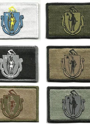 BuckUp Tactical Morale Patch Hook Massachusetts Boston State Patches 3x2".