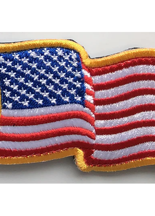 USA US Flag Forward WAVING Facing Patches 3x2"