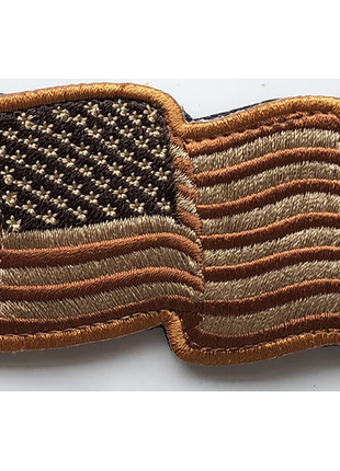USA US Flag Forward WAVING Facing Patches 3x2"