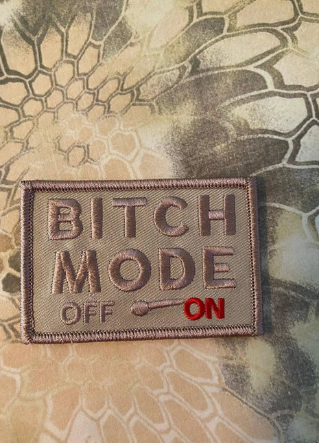 bitch mode on off meter funny morale 3x2".
