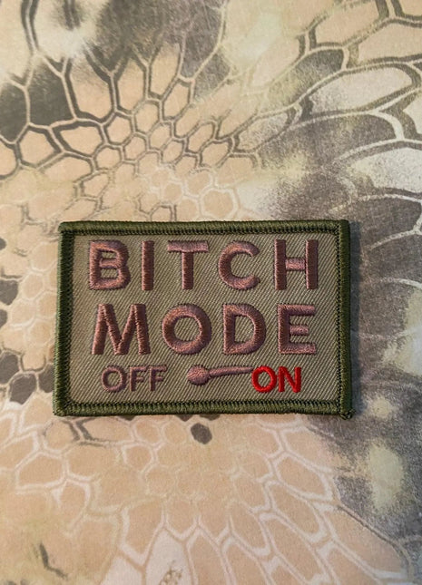 bitch mode on off meter funny morale 3x2".