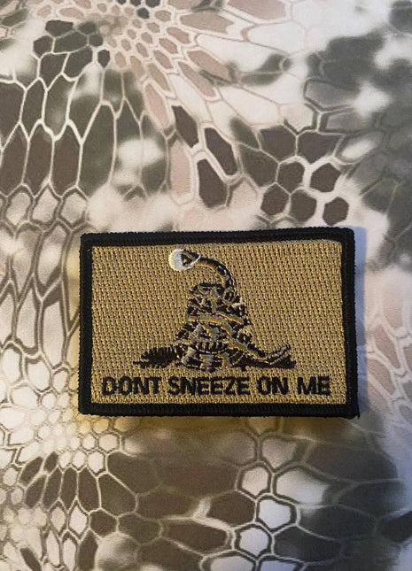 BuckUp Tactical Morale Patch Hook Dont Sneeze On Me Cornavirus Covid Face Mask n95 Patches 3x2".