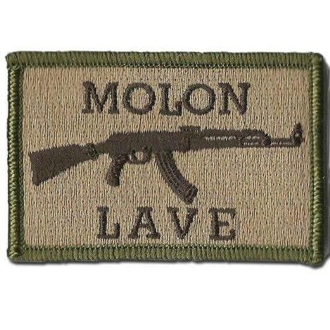 BuckUp Tactical Morale Patch Hook AK-47 Molon Labe Lave Patches 3x2".