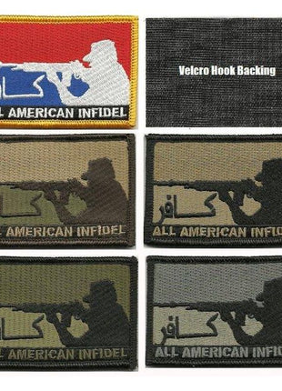 BuckUp Tactical Morale Patch Hook All American INFIDEL Patches 3x2".