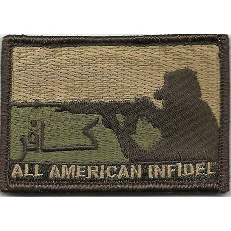 BuckUp Tactical Morale Patch Hook All American INFIDEL Patches 3x2".