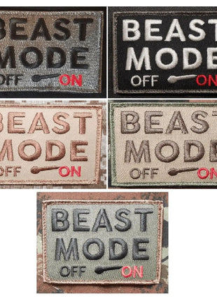 BuckUp Tactical Morale Patch Hook BEAST MODE ON OFF Patches 3x2".