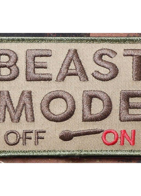 BuckUp Tactical Morale Patch Hook BEAST MODE ON OFF Patches 3x2".