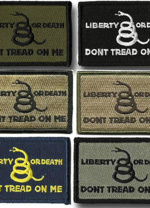 BuckUp Tactical Morale Patch Hook Gadsden Liberty Or Death DTOM Patches 3x2".