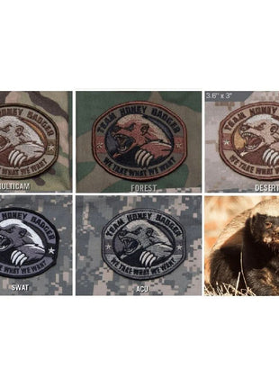 BuckUp Tactical Morale Patch Hook Honey Badger Patches 3.25".