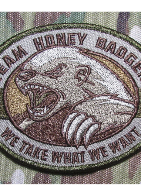 BuckUp Tactical Morale Patch Hook Honey Badger Patches 3.25".
