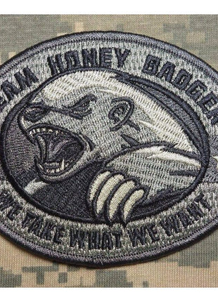 BuckUp Tactical Morale Patch Hook Honey Badger Patches 3.25".