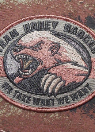 BuckUp Tactical Morale Patch Hook Honey Badger Patches 3.25".