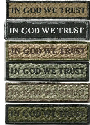 BuckUp Tactical Morale Patch Hook In God We Trust Morale Patches 3.75x1".