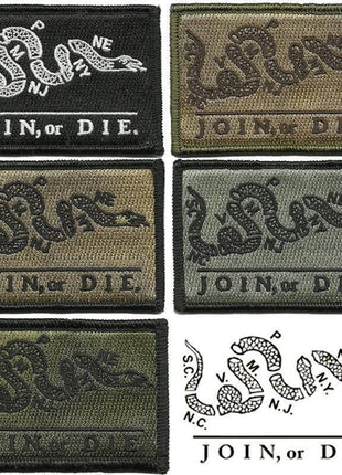BuckUp Tactical Morale Patch Hook Join or Die Gadsden Snake DTOM Patches 3x2".