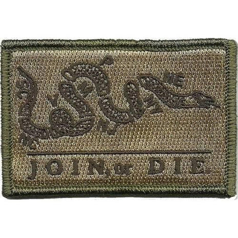BuckUp Tactical Morale Patch Hook Join or Die Gadsden Snake DTOM Patches 3x2".