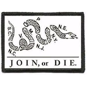 BuckUp Tactical Morale Patch Hook Join or Die Gadsden Snake DTOM Patches 3x2".
