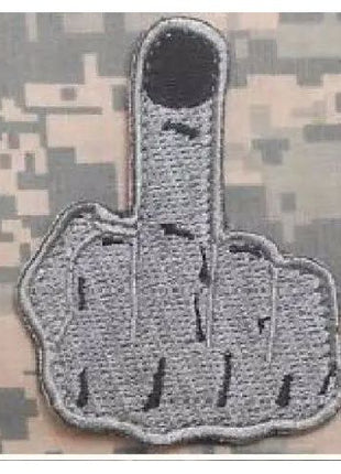 BuckUp Tactical Morale Patch Hook Middle Finger Cutout Patches 3".