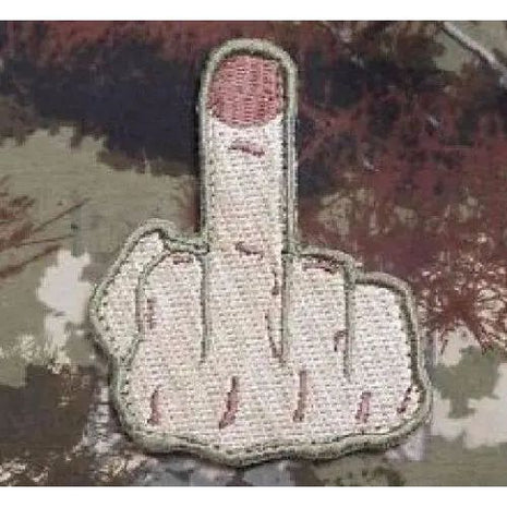 BuckUp Tactical Morale Patch Hook Middle Finger Cutout Patches 3".