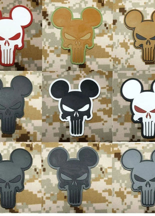 BuckUp Tactical Morale Patch Hook PVC Punisher Mickey Mouse Patches 2.75" - BuckUp Tactical