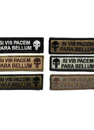 BuckUp Tactical Morale Patch Hook Si Vis Pacem Para Bellum Punisher 3.75x1".