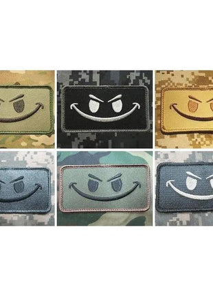 BuckUp Tactical Morale Patch Hook Smiley Face Patches 3.25x1.75".