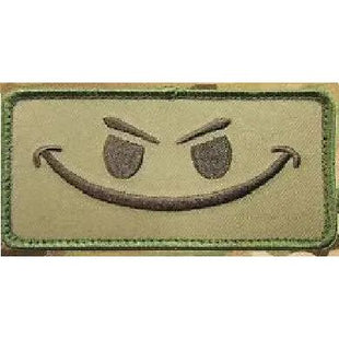 BuckUp Tactical Morale Patch Hook Smiley Face Patches 3.25x1.75".