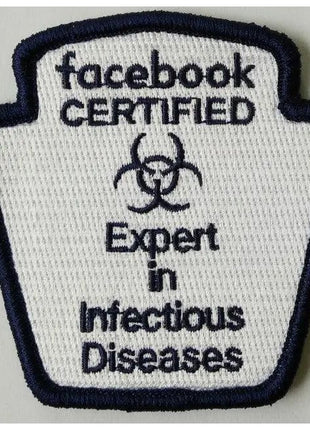 Facebook FB Experts in Infectious disease Morale Funny Patches 3x2".