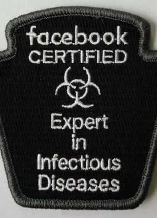 Facebook FB Experts in Infectious disease Morale Funny Patches 3x2".