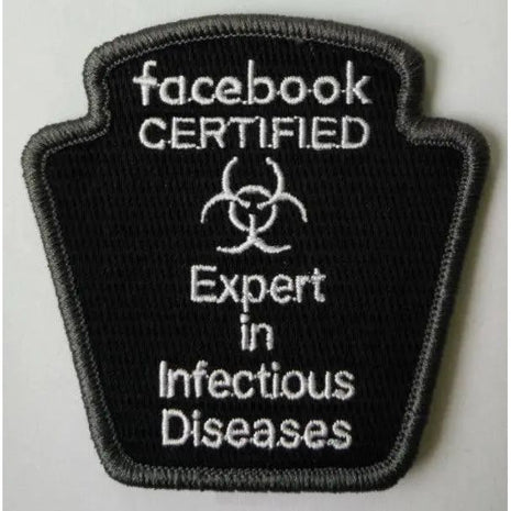 Facebook FB Experts in Infectious disease Morale Funny Patches 3x2".