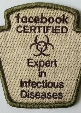 Facebook FB Experts in Infectious disease Morale Funny Patches 3x2".